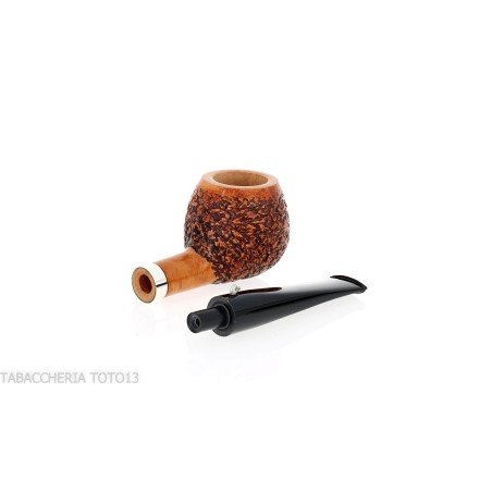 The duck pipe shape Apple straight briar rusticated with ferrule - Tobacco Pipes - Natural root