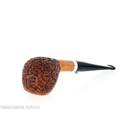 The duck pipe shape Apple straight briar rusticated with ferrule - Tobacco Pipes - Natural root