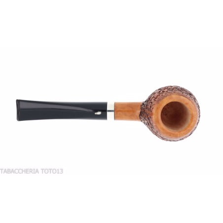La pipe en canard en forme de pomme en bruyère droite rustiquée avec virole - Pipe Pour le Tabac - Racine naturelle