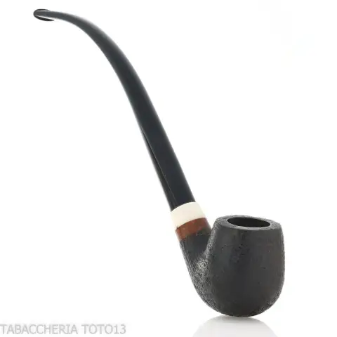 Pipa de billar Aldo Velani Churchwarden en brezo arenado negro muy curvo - Pipas de Tabaco