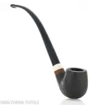 Pipa de billar Aldo Velani Churchwarden en brezo arenado negro muy curvo - Pipas de Tabaco