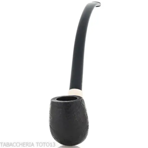 Pipa de billar Aldo Velani Churchwarden en brezo arenado negro muy curvo - Pipas de Tabaco