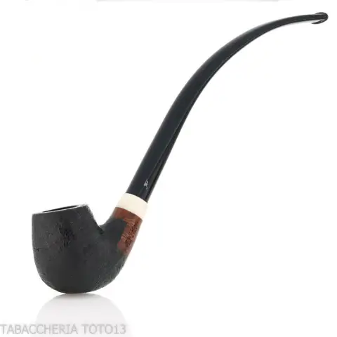 Pipa de billar Aldo Velani Churchwarden en brezo arenado negro muy curvo - Pipas de Tabaco
