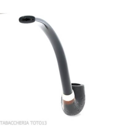 Aldo Velani churchwarden billiard in radica sabbiata nera molto curva - Aldo Velani pipe