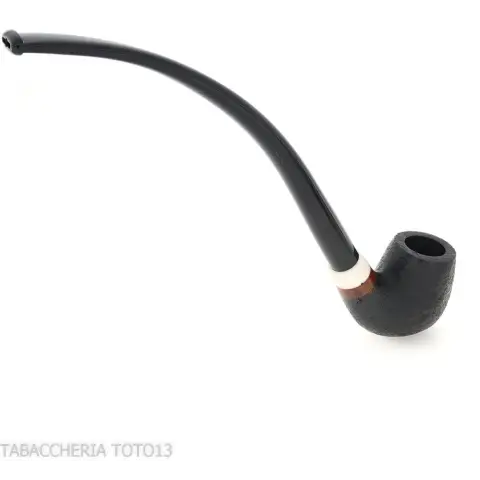 Pipa de billar Aldo Velani Churchwarden en brezo arenado negro muy curvo - Pipas de Tabaco