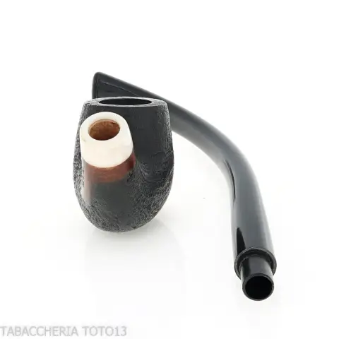 Pipa de billar Aldo Velani Churchwarden en brezo arenado negro muy curvo - Pipas de Tabaco