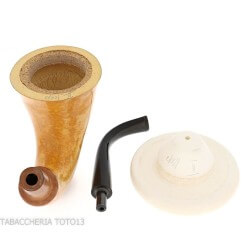 Calabash traditional gourd pipe, large size and ebonite mouthpiece