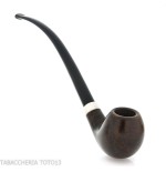Aldo Velani pipe churchwarden Bent Egg shape en bruyère brillante - Pipe Pour le Tabac - Racine naturelle