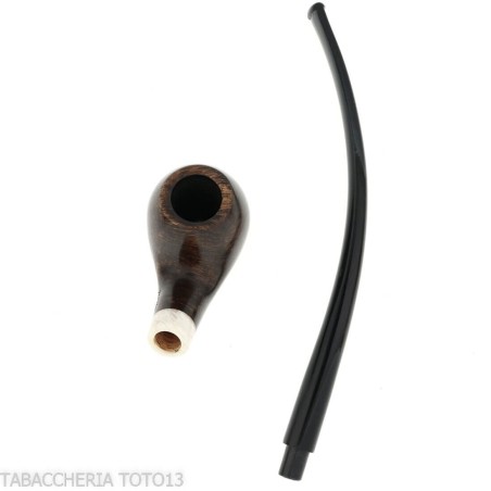 Aldo Velani pipe churchwarden Bent Egg shape en bruyère brillante - Pipe Pour le Tabac - Racine naturelle