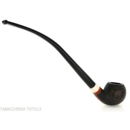 Pipa de Aldo Velani Churchwarden Bent Apple pulido con chorro de arena negro Aldo Velani pipe Aldo Velani