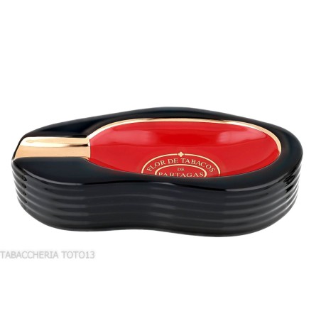 Partagas Serie D Aschenbecher für 1 Zigarre schwarz und rot lackiert - Zubehör Cigar