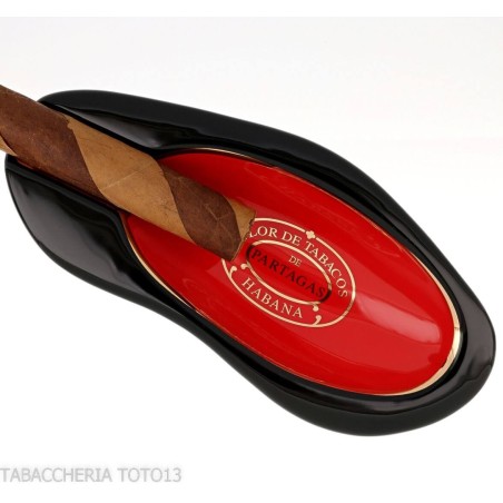 Partagas Serie D Aschenbecher für 1 Zigarre schwarz und rot lackiert - Zubehör Cigar
