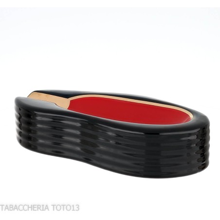 Partagas serie D posacenere per 1 sigaro finitura nero e rosso - Accessori Per Sigari