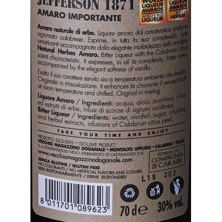 Jefferson amaro importante Vol.30% Cl.70 - Distillati