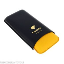 Cohiba pocket cigar case in leather 3 places adjustable
