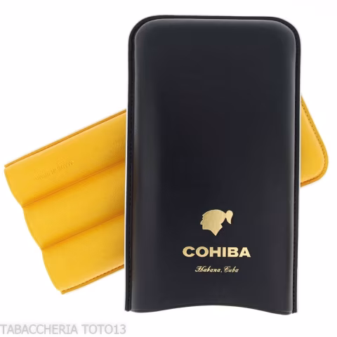Cohiba pocket cigar case in leather 3 places adjustable - Accessories Cigar - Leather