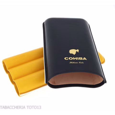 Cohiba pocket cigar case in leather 3 places adjustable - Accessories Cigar - Leather