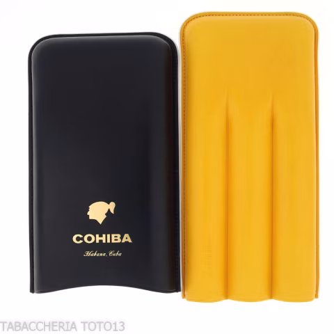 Cohiba pocket cigar case in leather 3 places adjustable - Accessories Cigar - Leather