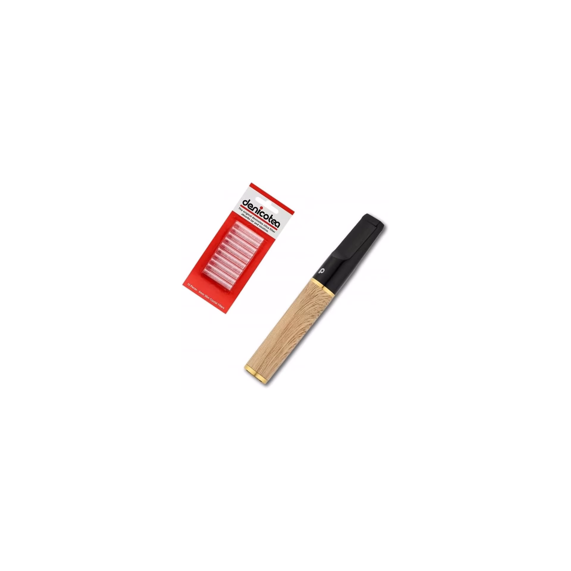 Bocchino Denicotea Nice con filtro 6 mm finitura legno sandalo - Accessori Per Sigarette e Rolling