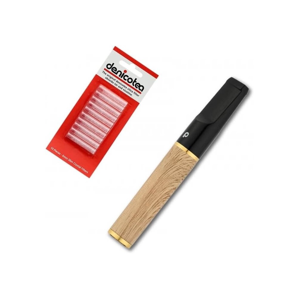 Denicotea Schönes Mundstück mit 6 mm Sandelholz-Finish-Filter-Kotzen für zigaretten
