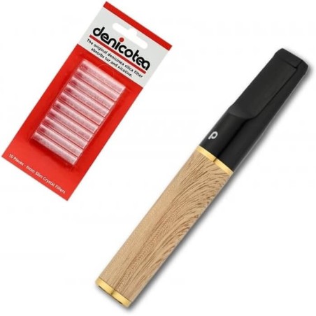 Denicotea Schönes Mundstück mit 6 mm Sandelholz-Finish-Filter-Kotzen für zigaretten