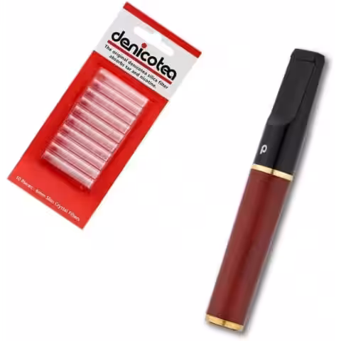 Denicotea Schönes Mundstück mit 6-mm-Filter in Mahagoniholz-Finish - Kotzen für zigaretten - Denicotea