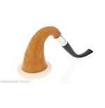 Petite calebasse citrouille, bague en argent et embout en ébonite - Pipe Pour le Tabac - Calebasse (Lagenaria siceraria)