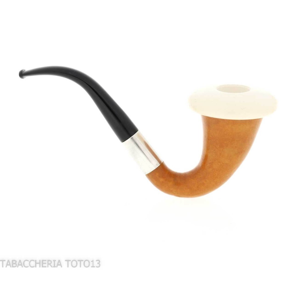 Petite calebasse citrouille, bague en argent et embout en ébonite - Pipe Pour le Tabac - Calebasse (Lagenaria siceraria)