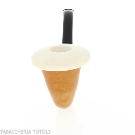 Petite calebasse citrouille, bague en argent et embout en ébonite - Pipe Pour le Tabac - Calebasse (Lagenaria siceraria)