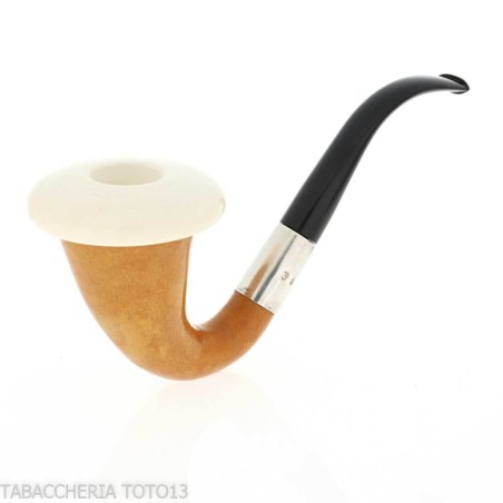 Petite calebasse citrouille, bague en argent et embout en ébonite - Pipe Pour le Tabac - Calebasse (Lagenaria siceraria)