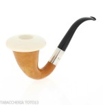 Petite calebasse citrouille, bague en argent et embout en ébonite - Pipe Pour le Tabac - Calebasse (Lagenaria siceraria)