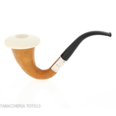 Petite calebasse citrouille, bague en argent et embout en ébonite - Pipe Pour le Tabac - Calebasse (Lagenaria siceraria)