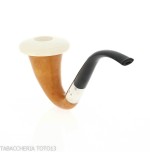 Petite calebasse citrouille, bague en argent et embout en ébonite - Pipe Pour le Tabac - Calebasse (Lagenaria siceraria)