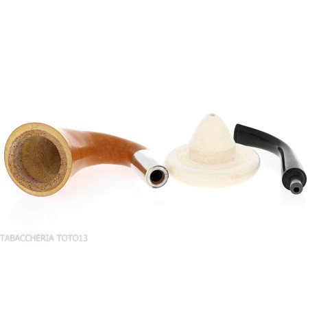 Petite calebasse citrouille, bague en argent et embout en ébonite - Pipe Pour le Tabac - Calebasse (Lagenaria siceraria)