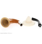 Petite calebasse citrouille, bague en argent et embout en ébonite - Pipe Pour le Tabac - Calebasse (Lagenaria siceraria)