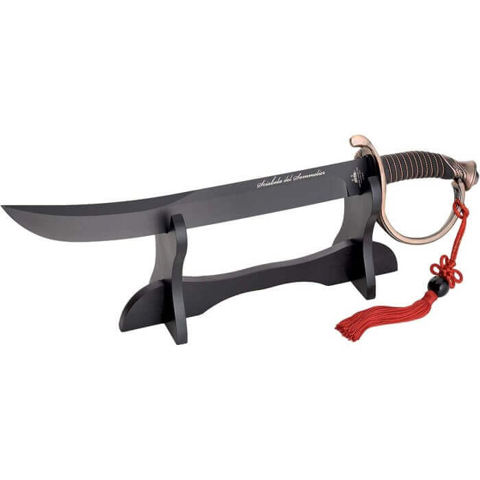 Sommeliersäbel mit schwarzer PTFE-Edelstahlklinge Due Cigni Fox Knives cutlery Weinzubehör
