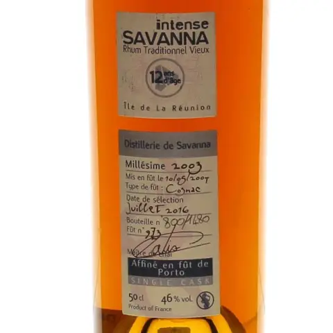 Savanna 2003 Rhum Agricole Extra Vieux 12 Ans Cognac single Cask 973 Vol.46% Cl.50 - Spirits - Sugar cane juice