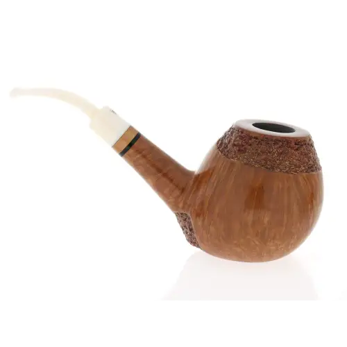Viprati Collection Pipe Brandy courbée en bruyère naturelle - Pipe Pour le Tabac - Racine naturelle