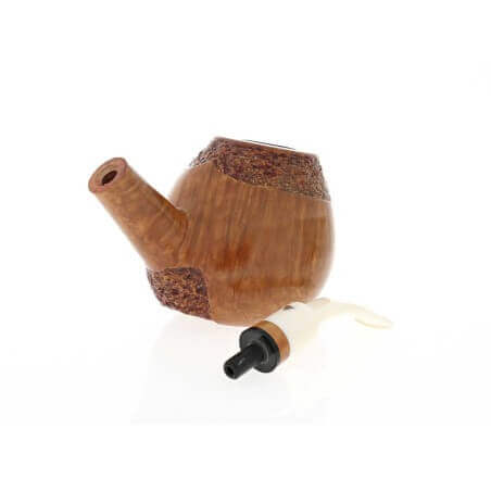 Viprati Collection bent-shaped Brandy pipe in natural briar