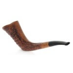 Viprati Collection Horn shaped pipe in partially sandblasted briar Viprati Pipe Viprati