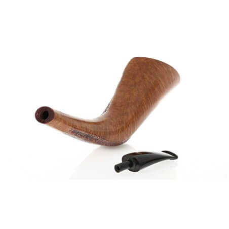 Viprati Collection Horn shaped pipe in partially sandblasted briar