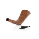 Viprati Collection Horn shaped pipe in partially sandblasted briar Viprati Pipe Viprati