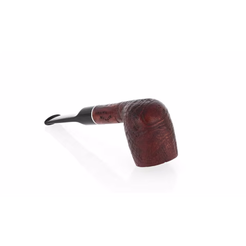 Pipa Billiard dritta in radica sabbiata scura bocchino a sella - Pipe