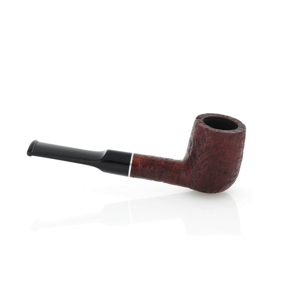 Pipe de billard droite en bruyère sablée foncée avec embout en selle - Pipe Pour le Tabac - Racine naturelle