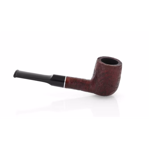 Pipa Billiard dritta in radica sabbiata scura bocchino a sella - Pipe