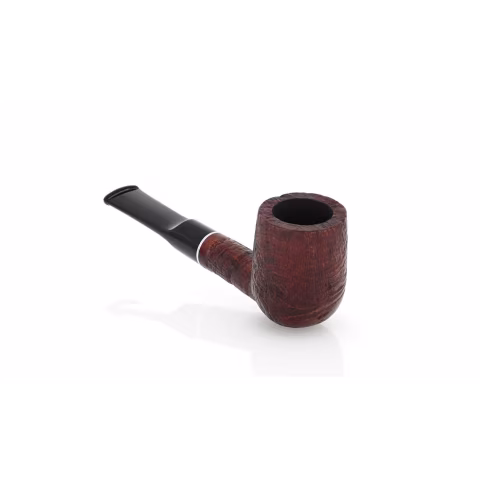 Pipa Billiard dritta in radica sabbiata scura bocchino a sella - Pipe
