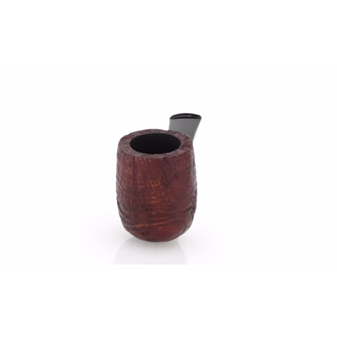 Pipa Billiard dritta in radica sabbiata scura bocchino a sella - Pipe