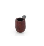 Pipa Billiard dritta in radica sabbiata scura bocchino a sella - Pipe