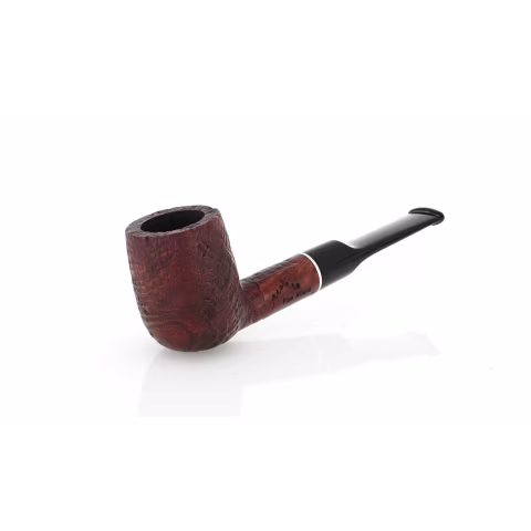 Pipa Billiard dritta in radica sabbiata scura bocchino a sella - Pipe