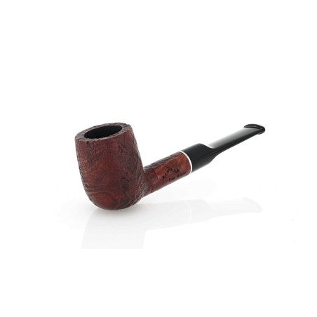 Pipe de billard droite en bruyère sablée foncée avec embout en selle - Pipe Pour le Tabac - Racine naturelle